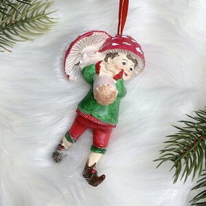 Елочная игрушка Мальчик Лео - Mushroom Elves 10 см, подвеска Goodwill фото 2