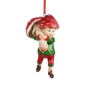 Елочная игрушка Мальчик Лео - Mushroom Elves 10 см, подвеска Goodwill фото 1