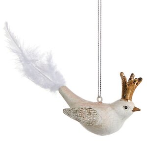 Елочная игрушка Королевская Птичка летящая 8 см, подвеска Goodwill фото 1