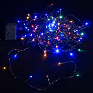 Светодиодная гирлянда для дома Кристалл 120 разноцветных LED ламп 12 м, зеленый ПВХ, контроллер, IP20 Snowhouse фото 1