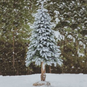 Искусственная елка Dakota заснеженная 210 см с натуральным стволом, ЛИТАЯ + ПВХ Decorland фото 1