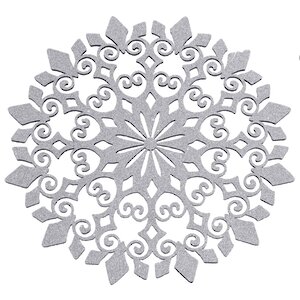 Сервировочная салфетка из фетра Ажурная Снежинка 30 см серебряная Koopman фото 1