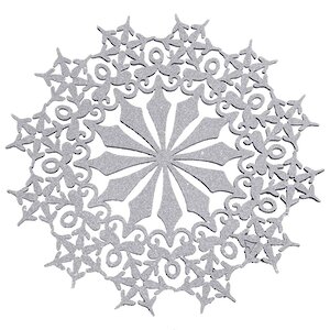 Сервировочная салфетка из фетра Резная Снежинка 30 см серебряная Koopman фото 1