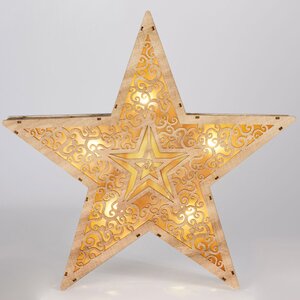 Декоративный светильник Звезда Аделаида 29 см на батарейках, 5 LED ламп Koopman фото 2