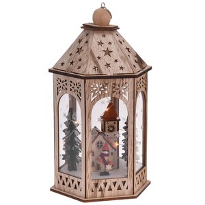 Новогодний светильник Фонарик - Праздничная Ратуша 29 см на батарейках, 10 LED ламп Koopman (Купман) фото 2