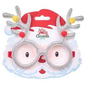 Новогодние очки Забавные рожки 14*12 см серебряные Koopman фото 3