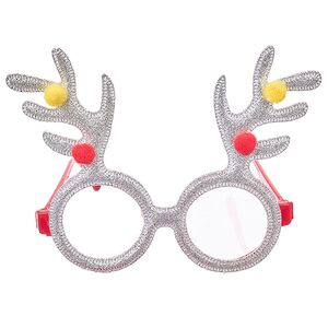 Новогодние очки Забавные рожки 14*12 см серебряные Koopman фото 2