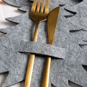 Набор конвертов для столовых приборов Елочка, 4 шт, серый Koopman фото 2