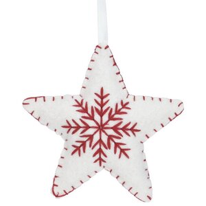 Елочная игрушка Сканди Рождество: Звезда 10 см, белая, подвеска Koopman фото 1