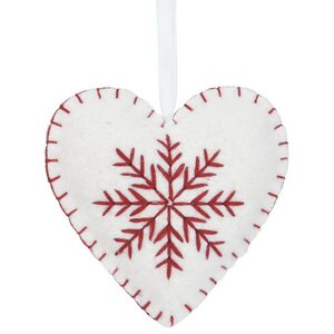 Елочная игрушка Сканди Рождество: Сердце 10 см, белая, подвеска Koopman фото 1