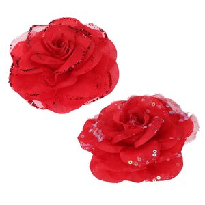 Искусственная роза Mascaret 9 см, 2 шт, красная, клипса Koopman фото 3