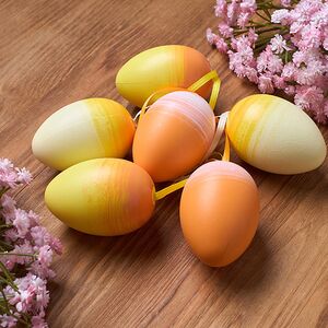 Пасхальные украшения Яйца Lonlebur 6 см, 6 шт, подвеска Koopman фото 3