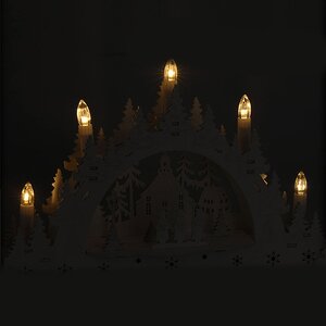 Светильник-горка Снеговички спешат домой 35*24 см, 5 теплых белых LED ламп, батарейка Koopman фото 2