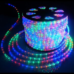 Дюралайт светодиодный трехжильный 11 мм, 100 м, 2400 разноцветных LED ламп, IP44 Торг Хаус фото 1