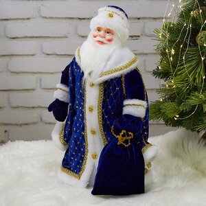 Фигура Дед Мороз - Царская зима 50 см, в синем кафтане Коломеев фото 2