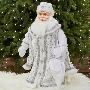 Фигура Дед Мороз - Царская зима 50 см, в белом кафтане Коломеев фото 1