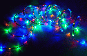 Дюралайт светодиодный трехжильный 13 мм, 24 м, разноцветные LED лампы, контроллер Holiday Classics фото 1