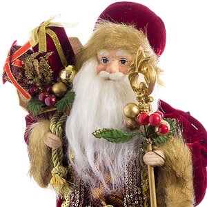 Дед Мороз в красной шубе с мешком 27 см Holiday Classics фото 3