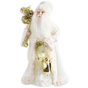 Дед Мороз в кремовой шубе с посохом и подарками 51 см Holiday Classics фото 3