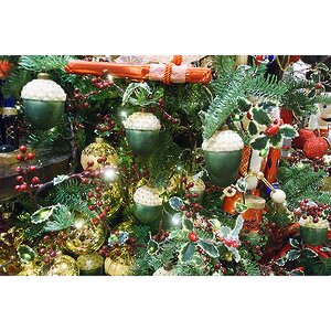 Стеклянная елочная игрушка Желудь 10 см зеленый бархат, 2 шт, подвеска Kaemingk фото 3