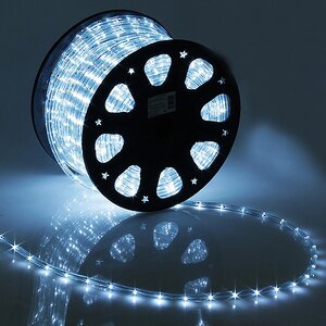 Дюралайт светодиодный трехжильный 13 мм, 100 м, 2400 холодных белых LED ламп, IP44 Торг Хаус фото 1
