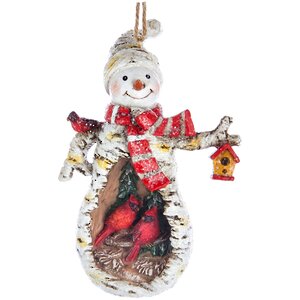 Елочная игрушка Снеговик Луиджи - Хранитель Леса 12 см со скворечником, подвеска