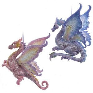 Елочная игрушка Fantasy Dragon 10 см фиолетовый, подвеска Kurts Adler фото 2