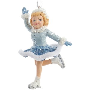 Елочная игрушка Девочка Андреа на коньках - Зимние каникулы 11 см, подвеска Kurts Adler фото 1
