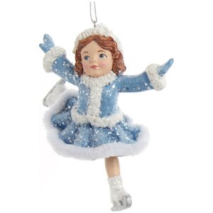 Елочная игрушка Девочка Эрика на коньках - Зимние каникулы 11 см, подвеска