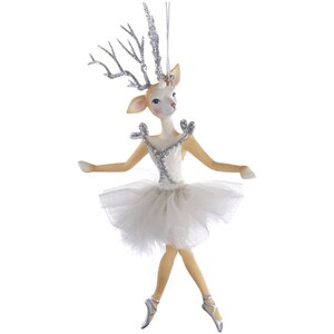 Елочная игрушка Олень - балерина Стефани из Шан-сюр-Марна 16 см, подвеска