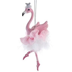 Елочная игрушка Фламинго Джулиа - Piroetta Rosa 14 см, подвеска Kurts Adler фото 1