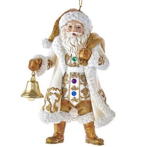 Елочная игрушка Санта Клаус с колокольчиком - Golden Christmas 13 см, подвеска Kurts Adler фото 1