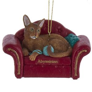 Елочная игрушка Абиссинский Кот на софе 9 см Kurts Adler фото 1