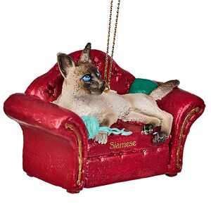 Елочная игрушка Сиамский Кот на софе 9 см Kurts Adler фото 3