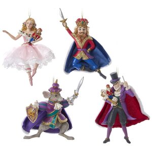 Набор елочных игрушек Щелкунчик: Meilleur Ballet 12 см, 4 шт, подвеска Kurts Adler фото 1