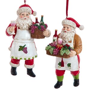 Елочная игрушка Санта Клаус с подносом: Voila 11 см, подвеска Kurts Adler фото 2