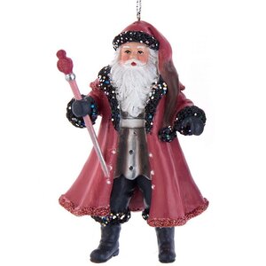 Елочная игрушка Санта Клаус с посохом: Quelle surprise 11 см, подвеска Kurts Adler фото 1