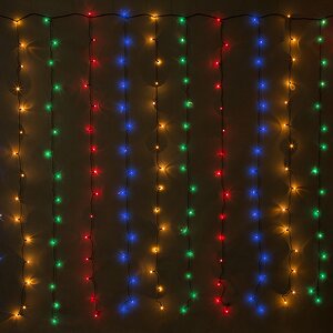 Световой Занавес 3.8*1.7 м, 300 разноцветных микроламп, зеленый ПВХ, контроллер MOROZCO фото 1