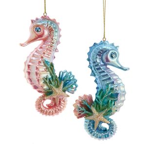 Елочная игрушка Морской Конек - Magic Lagoon 11 см голубая Kurts Adler (Куртс Адлер) фото 2