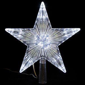 Верхушка светящаяся Звезда 25 см белая 15 LED ламп MOROZCO фото 1