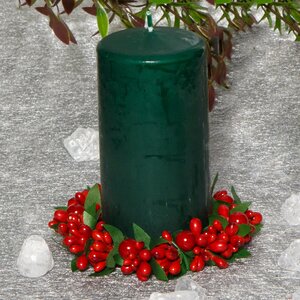 Свеча столбик 125*60 мм, темно-зеленая Омский Свечной фото 2