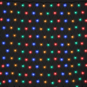 Гирлянда Сетка 2.3*1.8 м, 320 разноцветных микроламп, зеленый ПВХ, бегущие огни, контроллер Snowmen фото 1