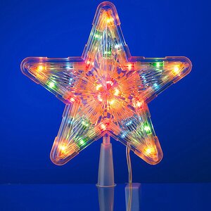 Верхушка светящаяся Звезда 24 см разноцветные микролампы Snowmen фото 1