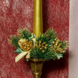 Декор для свечи Сосновая Шишечка 12 см золотой Swerox фото 2