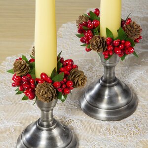 Декор для свечи Красные Ягоды с Шишками 7 см Swerox фото 1