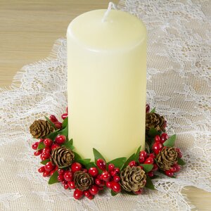 Декор для свечи Красные Ягоды с Шишками 11 см Swerox фото 1
