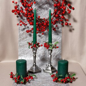 Античные свечи 24.5 см, 4 шт, темно-зеленые Омский Свечной фото 2
