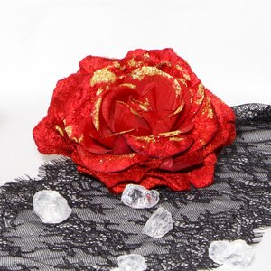 Роза Нежность Бархата 17 см красная, клипса Kaemingk фото 2
