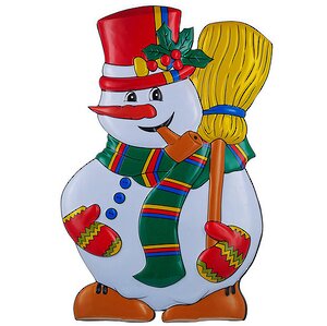 Панно Снеговик с метлой, 83*50см