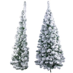 Пристенная искусственная елка Снежана заснеженная 180 см, ПВХ